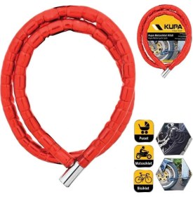 Resim Kupa Hırdavat Kupa Vinil Kaplı Çelik Kablolu Esnek Motosiklet Kilidi - 22 mm - 150 Cm. 