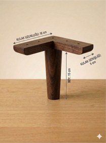 Resim LEGORA WOOD DESİNG 1. Sınıf Gürgen Ağacı 15 Cm Koyu Ceviz Mobilya Koltuk Tv Ünitesi Yükseltme Ayakları 8'li Set 
