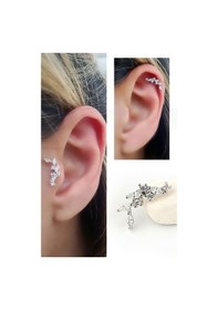 Resim Pırlanta Parlaklığında Zirkon Taşlı 925ayar Gümüş Tragus Kıkırdak Helix Piercing Gümüş 