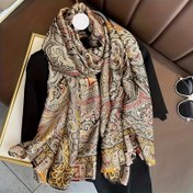 Resim Şık Kadın Paisley Eşarp - Altın ve Siyah Desen, Hafif, Nefes Alabilen, Rahat Kıyafetler İçin Şık Boyunluk, Rahat Kıyafet Aksesuarı|Şık Boyunluk|Süslü Boyunlık, Eşarp 