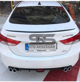 Resim Sts Oto Aksesuar Hyundai Elantra 2012-2017 Bagaj Üstü Spoiler Bagaj Çıtası (Parlak Siyah) Piano Black 