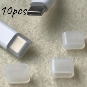 Resim 10 Adet Silikon USB-C Toz Tıpa - Tip-C Şarj Portları için Toza Karşı Koruyucu Kapaklar 