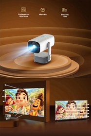 Resim iHome Taşınabilir Powerbankli 4K Destekli 1080P Android Sistemli Sinema Projeksiyon Cihazı 