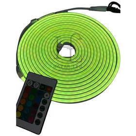 Resim 220 Volt Rgb Esnek Neon Şerit Led Set Kumandalı Ip65 Dış Mekan 5 Metre 