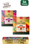 Resim Jacobs Origins Guatemala + Origins Colombia Nespresso Uyumlu Alüminyum Kapsül Kahve 36 Kapsül 