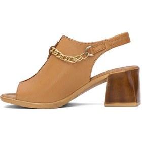 Resim Pierre Cardin Pc-54632 Kadın Hakiki Deri Topuklu Sandalet Taba Taba 