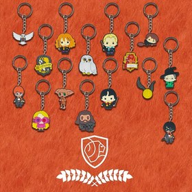Resim 15 Parça Warner Bros. Resmi Koleksiyon Anahtarlık Seti - Evlerin Amblemli, Sihirbaz Çizgi Karakterler (Harry, Hermione, Ron, Draco, Ginny, Luna, Neville, Sirius, Remus, Padfoot the Thestral, Dobby, Winky, Buckbeak) Tematik hediye kutusu, koleksiyonel figür ve aksesuar seti hayranlar için Noel/Doğum günü hediyesi büyüleyici dünya toplayıcıları resmen lisanslı ürün 