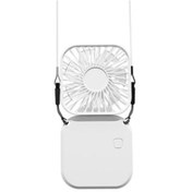 Resim DefneToprak El Fanı Mini Masaüstü Ve Boyun Askılı Fan Portatif Şarjlı 3 Kademeli Vantilatör Soğutucu 