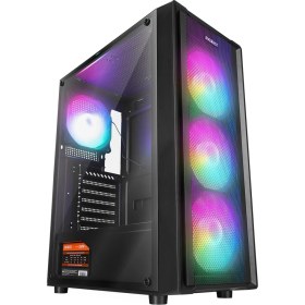 Resim Everest MIDION Mesh PEAK 350W 4*120MM Rainbow Fanlı Temperli Camlı Mid-T Gaming Oyuncu Kasası 
