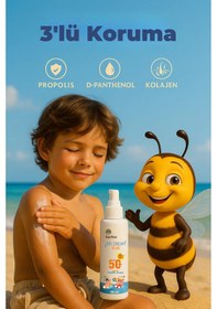 Resim Har-Bee Sun Doğal Propolisli Çocuk Güneş Kremi SPF50+ 100 ML 