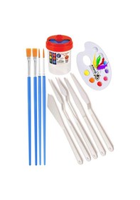 Resim Canson Çok Amaçlı Sanatsal Blok A4 200 Gr 20 Yaprak 1 Adet 10 Renk Guaj Boya Fırça Palet Spatula Fırça Temizleme Kabı Çok Renkli 