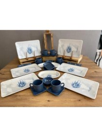 Resim Demet Çeyiz Takım Kahvaltı Blue Magıc 27 Parça 6 Kişilik 