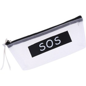 Resim Suntek Moda Fermuar Kalem Kutusu Çanta Makyaj Kozmetik Siyah Siyah 