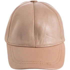 Resim Unisex %100 Deri Arkadan Ayarlanabilir Baseball Kep Şapka Bej 