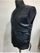 Resim ArdaStilDeri Hakiki Deri Motorcu Chopper Yelek 