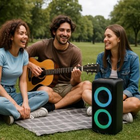 Resim Rgb LED Işıklı Bluetooth Hoparlör - Kablosuz, Güçlü Ses, Tws, Fm Radyo, Çoklu Bağlantı ve Şarjlı Pil 