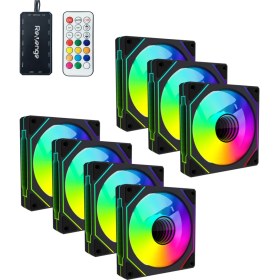Resim Infinity Hexagon 7in1 Siyah Kumandalı 12CM Rgb Fan Seti Fan Kontrolör Dahil 120MM 7li Kasa Fanı 