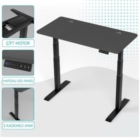 Resim Karr Office O-Flex O2S6 Duo Çift Motorlu Elektrikli Yükseklik Ayarlı Masa - 160X80 - Antrasit/S Antrasit 