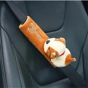Resim Dodemert Home Kahverengi Köpek Araba Koltuk Kemeri Kılıfı & Yumuşak Polyester Omuz Koruyucu 1 Adet 