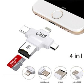 Resim JUNGLEE 4 In 1 Tip-c/mikro/usb 2.0 Kart Okuyucu Android Ipad Için Micro Sd Kart/iphone Pro 11 6 8 6s Otg 