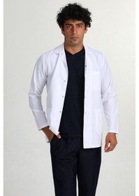 Resim Başak Ceket Boy Erkek Gömlek Yaka Doktor Hemşire Öğretmen Önlüğü Beyaz 
