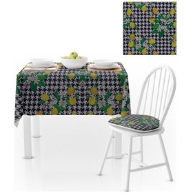 Resim Limon Ağacı Desenli Dijital Baskılı Petek Dokuma Masa Örtüsü 140x220 