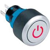 Resim 22mm Yaylı Power Logolu 1no/1nc 5p Led Voltajı 10v 24v Ve 220v Kırmızı 