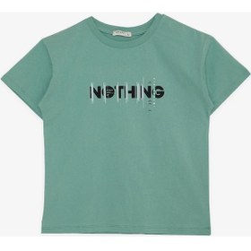 Resim Breeze Girls & Boys Erkek Çocuk Tişört Yazı Baskılı 5-10 Yaş, Mint Yeşili-mint Yeşili Mint 