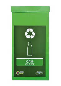 Resim Geri Dönüşüm Kutusu - Sıfır Atık Kutusu Yeşil cam 