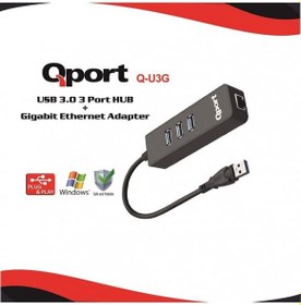 Resim Qport Q-u3g 10/100/1000 Usb3.0 3port Usb Çok+usb Ethernet 