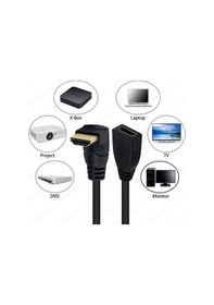 Resim 90 Derece L Tipi Açılı HDMI Erkek-Dişi Uzatma Kablosu 50cm 