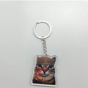 Resim Cloud011 Siyah Kedi Çığlık 3cm Telefon Kolyesi Anahtarlık Kedi Köpek Mask Tasarım 
