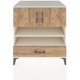 Resim Kronos Şifonyer 4 Raflı Tek Çekmeceli 2 Kapaklı 88x59x96 Aytaşı-çam Aytası 