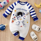 Resim Yıldızlı Çizgili Küçük Astronot" Erkek Çocuk Uzun Kollu Body, Uzay Baskılı + Enerji Çizgili Kol, Emekleme Aşamasında Giyilebilir Uzay Keşif Elbisesi, Bacak İçi Düğmeli Hızlı Bez Değiştirme İçin, 6-18 Ay Arası Bebekler için Sonbahar-Kış "Uzay Kahramanı" Temalı, Ebeveyn-Çocuk Astronot Rol Oyunu, Evrenin Cesur Kaşifi Karakterini Yansıtan, Dış Mekan Kullanımı İçin Uygun 