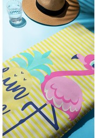 Resim Dijital Baskı Plaj Deniz Havlusu Flamingo Desenli Peştamal Hvl0211 Renkli 