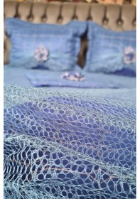 Resim Elegant Çift Kişilik Yatak Örtüsü Takımı Lacivert Lacivert 