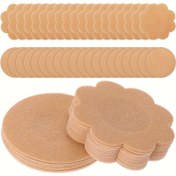 Resim 40 adet Yeniden Kullanılabilir Göğüs Koruyucuları, Kendinden Yapışkanlı Petal Sütyen Kupları, Yumuşak Rayon, Düz Renk, Rahat Göğüs Koruyucuları Günlük Giyim İçin Uygun 