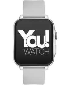 Resim You Watch Youwatch F13-yf133 Gümüş Renk Kasa & Gri Silikon Kordon Akıllı Saat Ios Ve Android Uyumludur. 