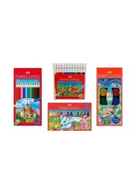 Resim Faber Castell Orta Okul Seti - 12 Li Sulu Boya -12 Li Kuru Boya- 12 Li Pastel By - 12 Li Keçeli Klm 
