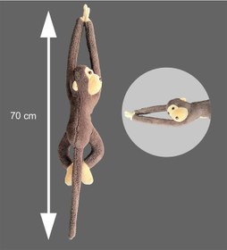 Resim Peluş Maymun. Elleri Yapışabilen Uyku Ve Oyun Arkadaşı -70 Cm Kahverengi 