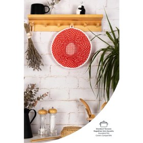 Resim Asev Home Pilav Demleme Örtüsü , Tencere Kapağı Bonesi KIRMIZI 