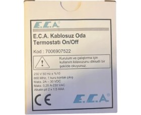 Resim E.C.A. ERT-176 RF 7006907522 Dijital Kablosuz Oda Termostatı 