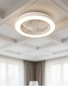 Resim Kcf298 Modern Tavan Vanti 15w 19"ledli Modern Vantilatör - Beyaz 