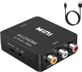 Resim ABLEWE RCA to HDMI Adaptörü, RCA HDMI 1080P Mini AV'den HDMI Kompozit CVBS Video Ses Desteği, PC/Laptop/Xbox/PS4/PS3/TV/STB/VCR için PAL/NTSC DVD Kamera 