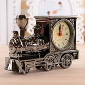 Resim Vintage Tren Lokomotif Masaüstü Saati Alarm ile - İsviçre Kuvars Hareketi, Analog Ekran, Müzikal Temalı Plastik Saat Ev, Ofis Dekorasyonu İçin, Düzensiz Şekil, Mekanik Çalışma, Manuel Kapatma Zil Sesi - Pil ile Çalışır (AA), Dahil Değil 