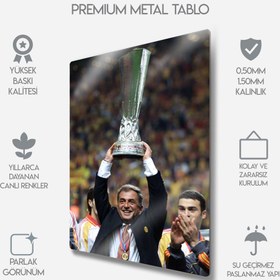 Resim Fatih Terim UEFA Kupası, Galatasaray 2000 - Metal Tablo - L (30x40) / 1.50 mm / Mıknatıslı Kurulum 