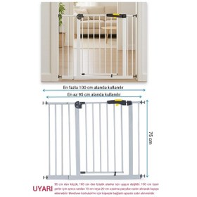 Resim Wellgro Pro 95-100 Cm Çocuk Güvenlik Kapısı, Merdiven Kapısı Ve Korkuluk, Gri 