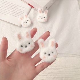Resim 4 Adet Sevimli Tavşan Saç Takan, Yumuşak Yan Saç Barretleri, Beyaz, Dokusuz Malzeme, Parti Stili, Kadınlar İçin Moda Saç Aksesuarları 