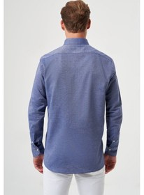 Resim Bisse Erkek Regular Fit Uzun Kollu Spor Gömlek Laci Gm23y231118 D39 Lacivert 