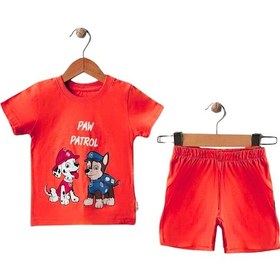 Resim Paw Patrol Baskılı Erkek Takım Kırmızı 